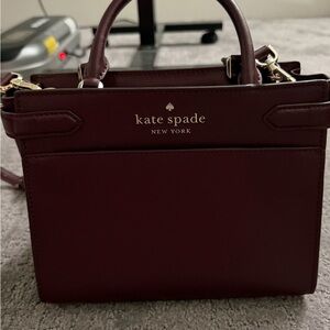 Kate Spade Deep Burgandy / Cherrywood Handbag with removable Crossbody Strap